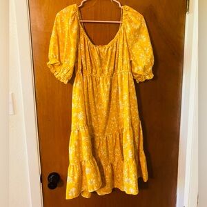 Yellow Floral Women's Dress